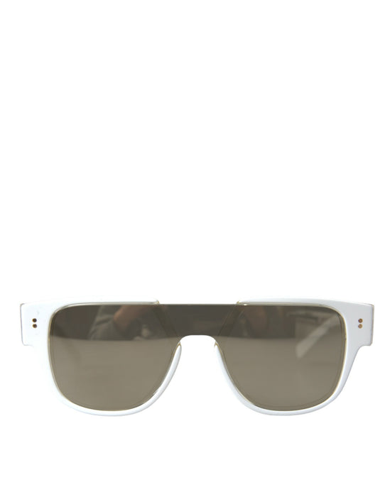 Dolce & Gabbana White Acetate Mirror Lenses DG4356 Sunglasses