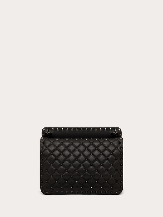 Valentino Garavani Black Nappa Leather Medium Rockstudt Spike Bag