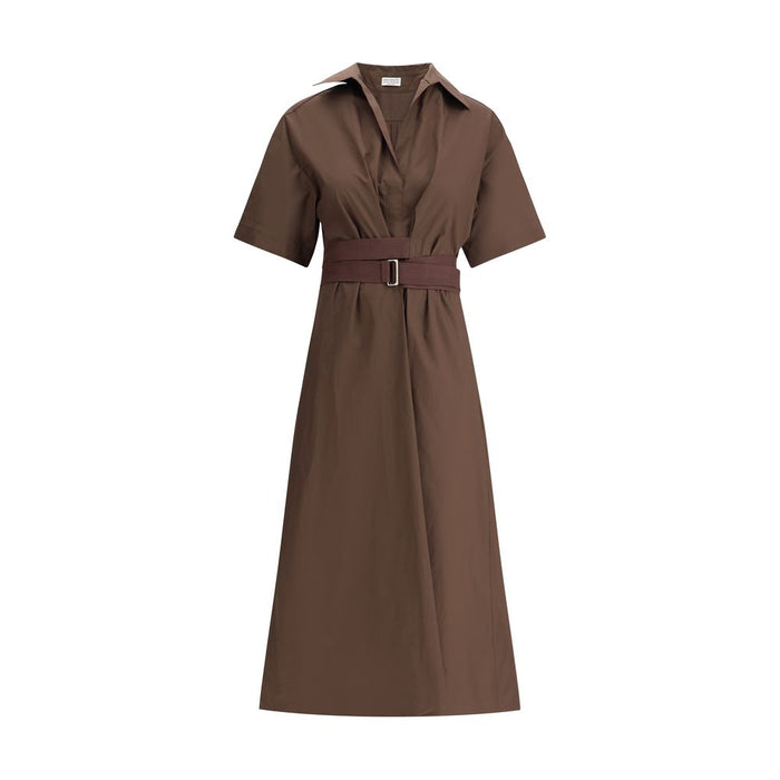 Brunello Cucinelli Brown Cotton Casual Dress