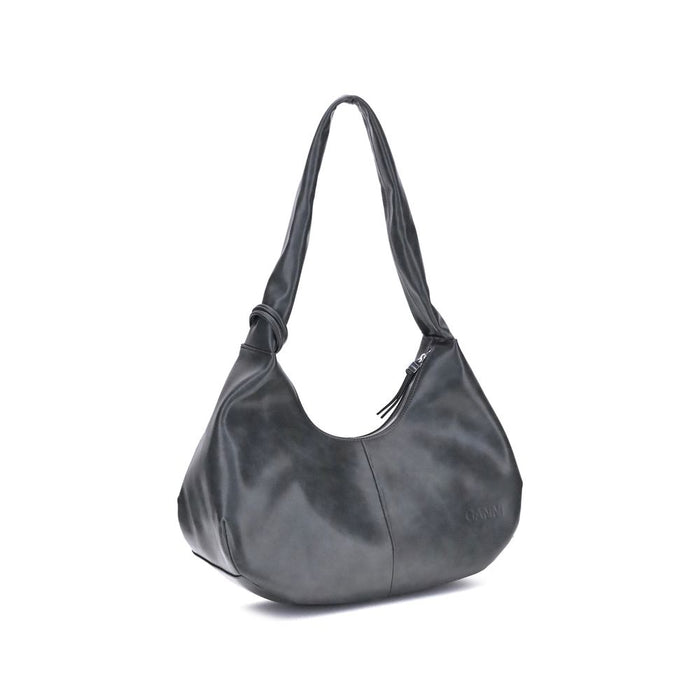 Ganni Black Lyocell Shoulder Bag