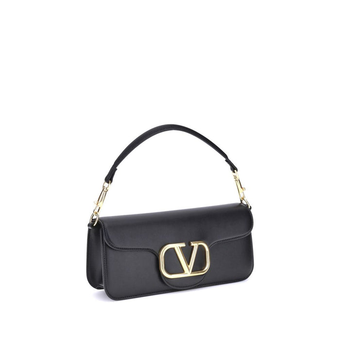 Valentino Garavani Black Calf Leather Bos Taurus Shoulder Bag