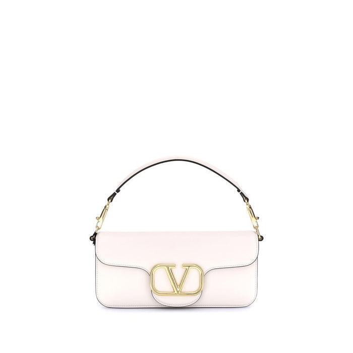 Valentino Garavani White Calf Leather Bos Taurus Shoulder Bag