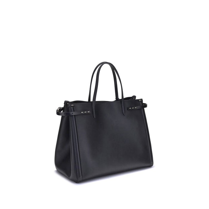 Valentino Garavani Black Calf Leather Bos Taurus Shoulder Bag