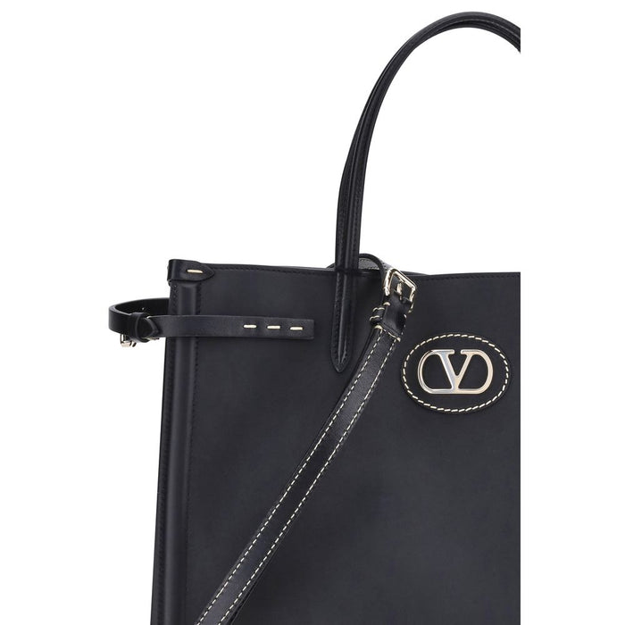 Valentino Garavani Black Calf Leather Bos Taurus Shoulder Bag