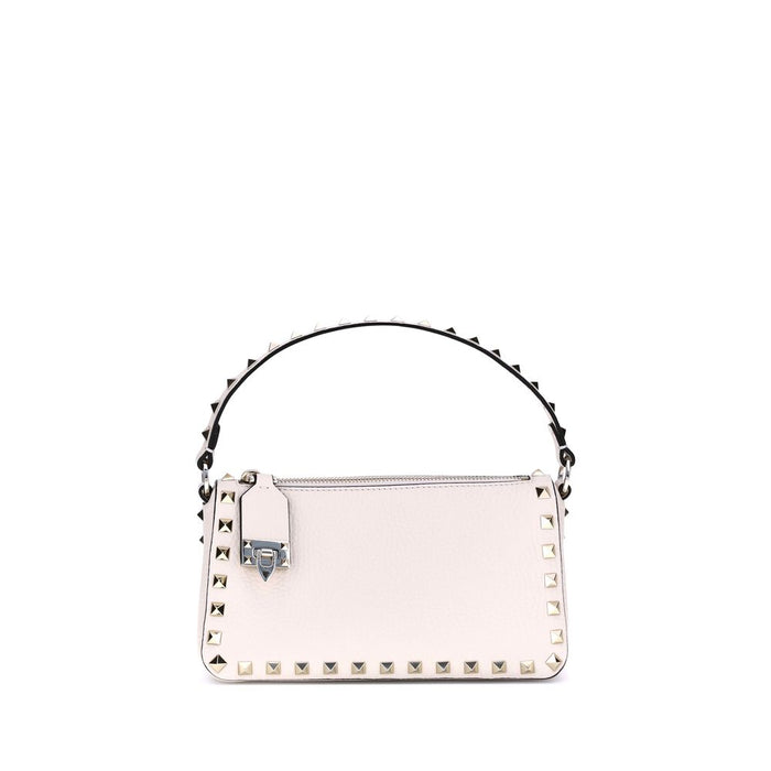 Valentino Garavani White Calf Leather Bos Taurus Shoulder Bag
