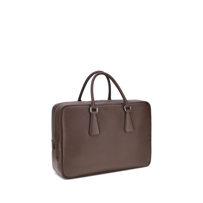 Prada Brown Calf Leather Bos Taurus Briefcase