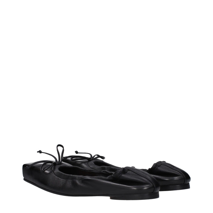 Jacquemus Black Leather Ballet Flats