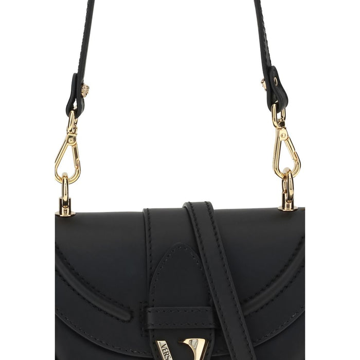 Versace Black Calf Leather Bos Taurus Shoulder Bag