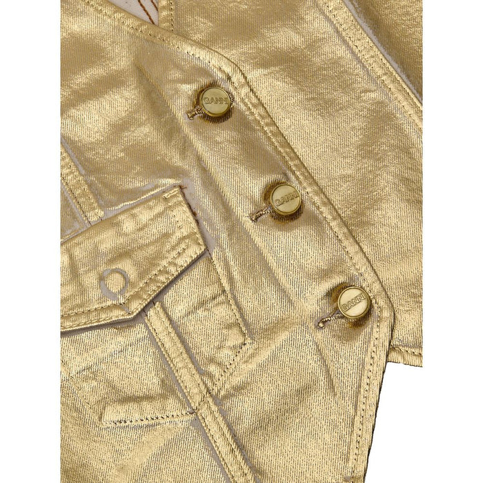 Ganni Gold Cotton Sleveless Jacket