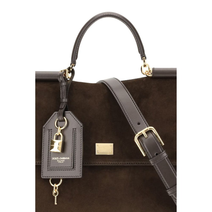 Dolce & Gabbana Brown Calf Leather Bos Taurus Handbag