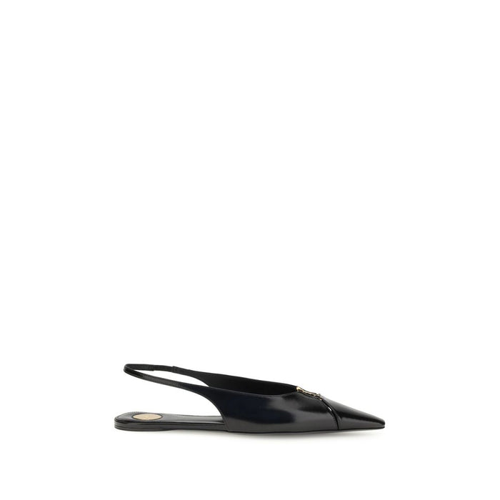 Saint Laurent Black Calf Leather Bos Taurus Ballet Flats