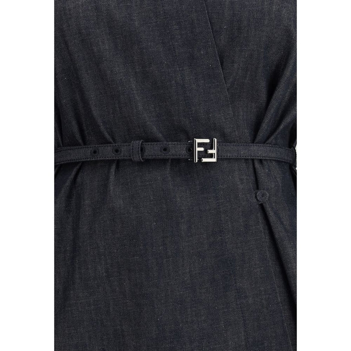 Fendi Blue Cotton Casual Dress