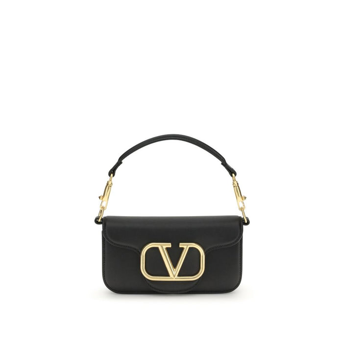 Valentino Garavani Black Calf Leather Bos Taurus Shoulder Bag