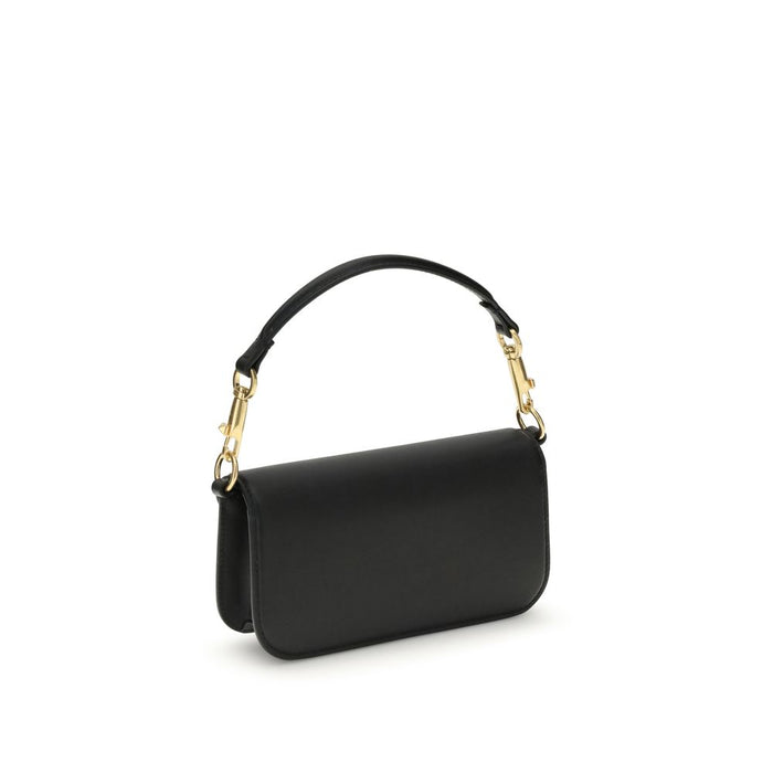 Valentino Garavani Black Calf Leather Bos Taurus Shoulder Bag