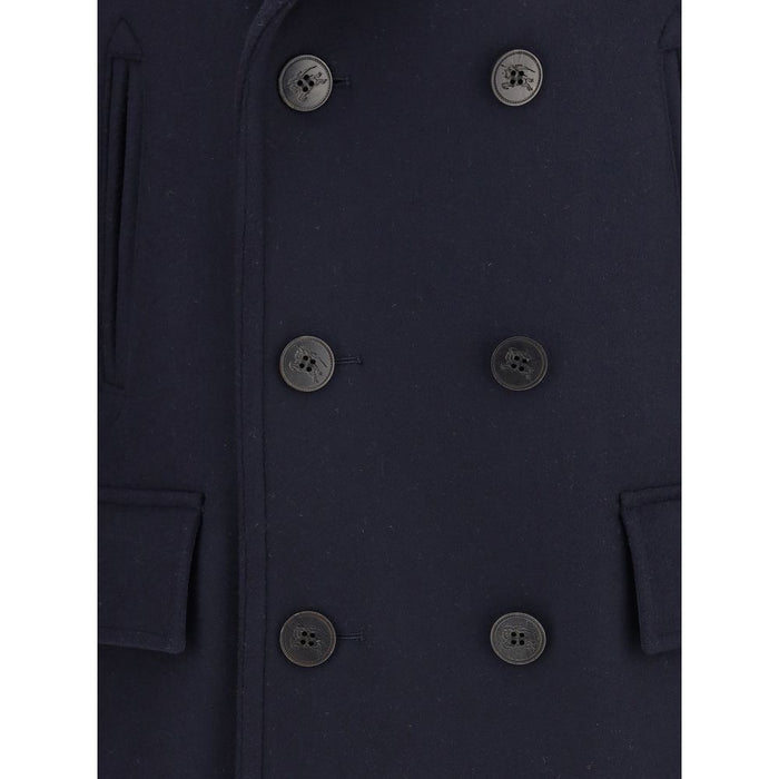 Burberry Blue Wool Coat