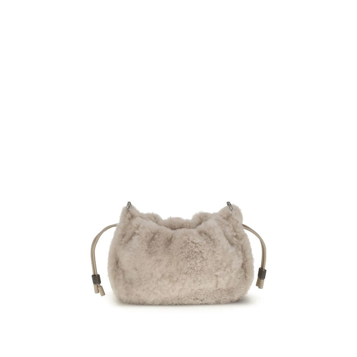 Brunello Cucinelli Gray Fur Shoulder Bag