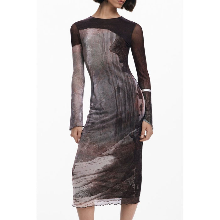 Desigual Brown Polyester Women Dress