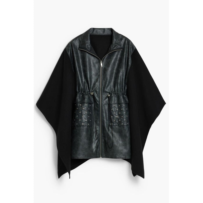 Desigual Black Polyester Women Poncho