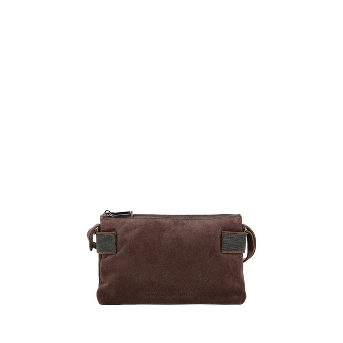 Brunello Cucinelli Brown Calf Leather Bos Taurus Shoulder Bag