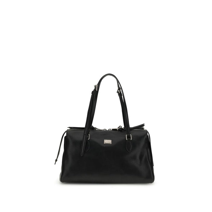Dolce & Gabbana Black Calf Leather Bos Taurus Shoulder Bag