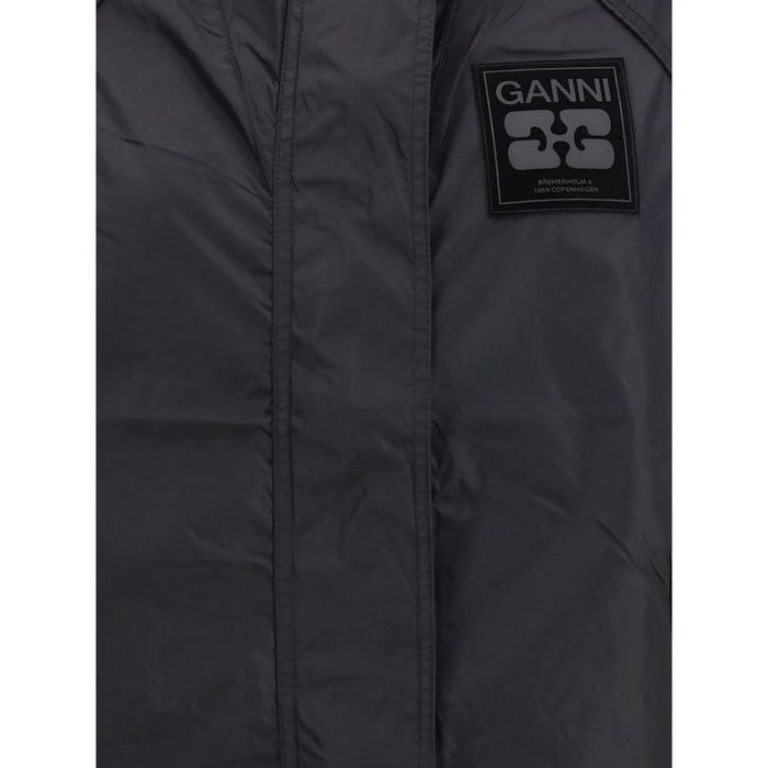 Ganni Black Nylon Shell Jacket