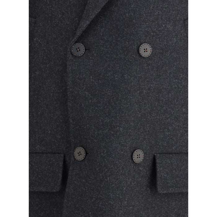 Fendi Gray Fleece Wool Coat