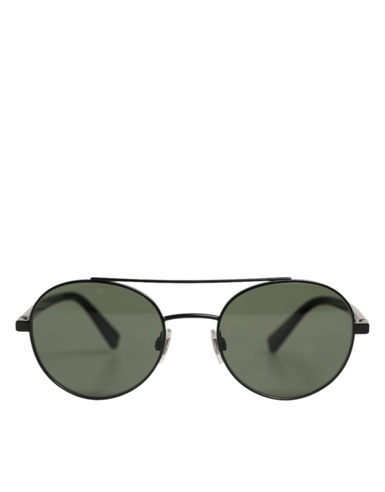 Dolce & Gabbana Matte Black Steel Frame Gray Lens Sunglasses