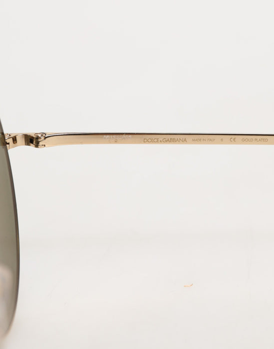 Dolce & Gabbana Gold Metal Round Shades Eyewear Sunglasses