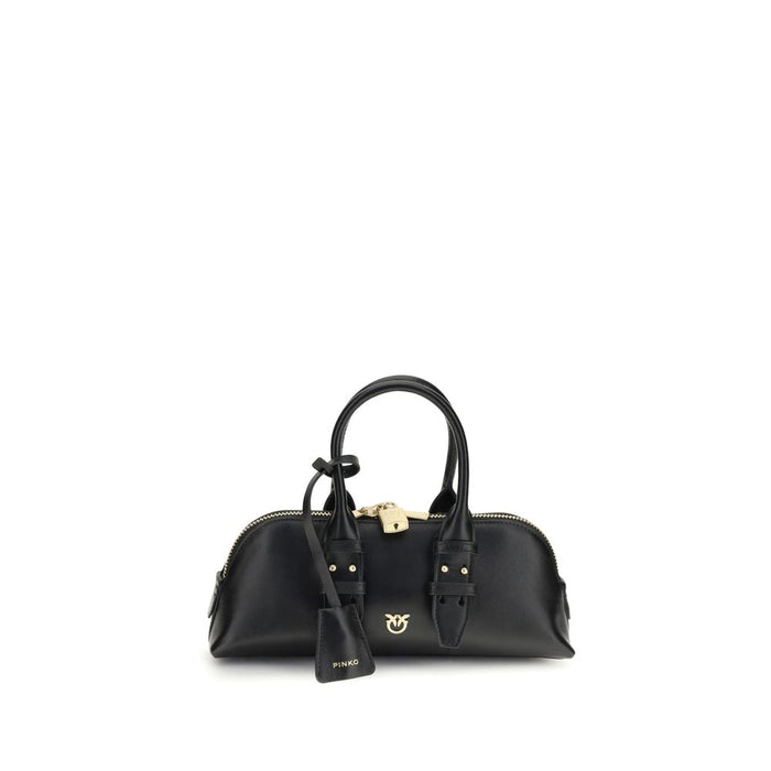 PINKO Black Calf Leather Bos Taurus Handbag