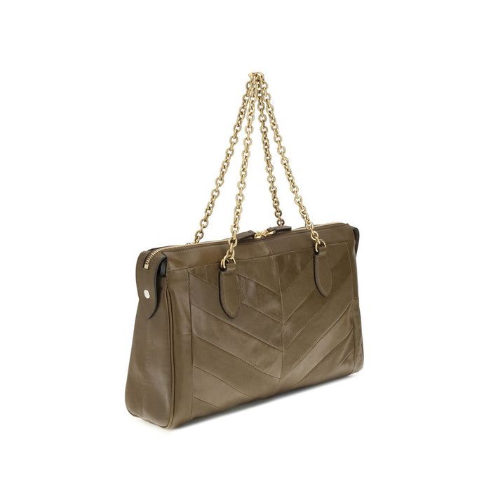 Valentino Garavani Brown Lamb Ovis Aries Aries Shoulder Bag