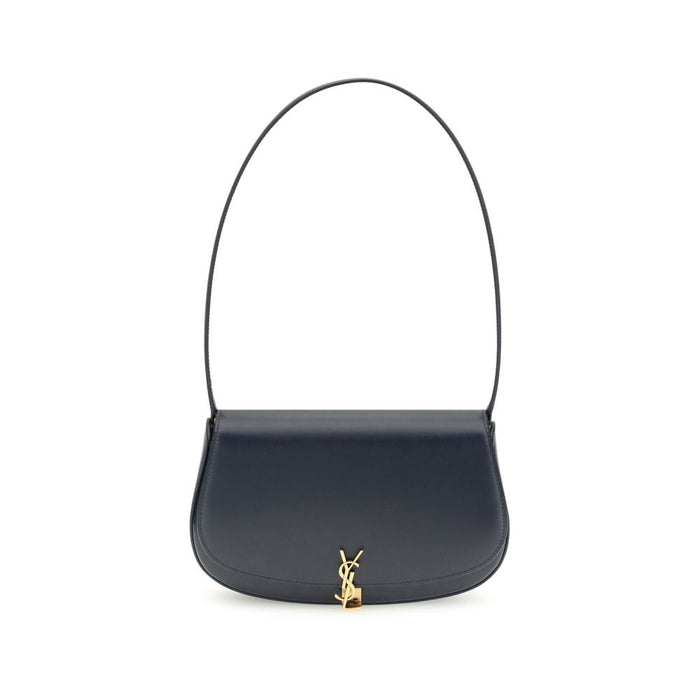 Saint Laurent Blue Calf Leather Bos Taurus Shoulder Bag