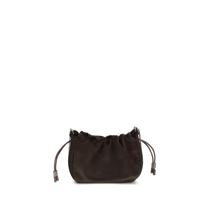 Brunello Cucinelli Brown Fur Shoulder Bag