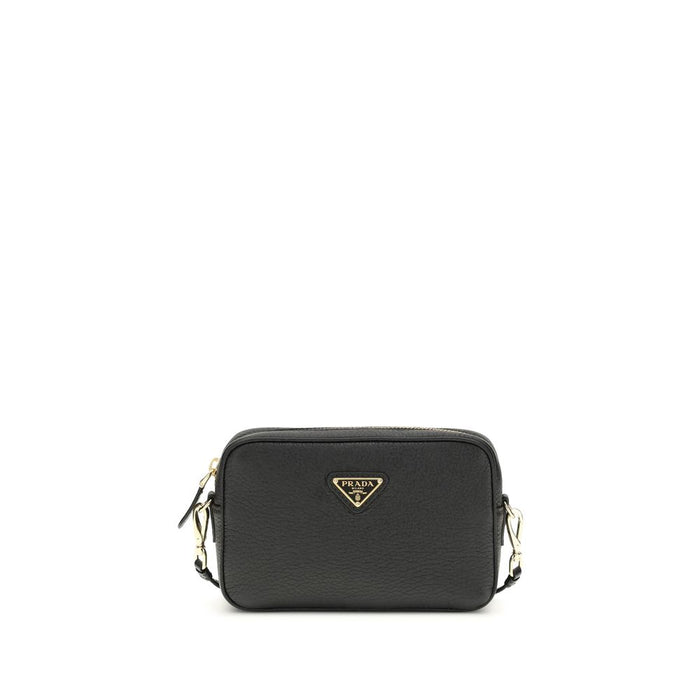 Prada Black Calf Leather Bos Taurus Shoulder Bag