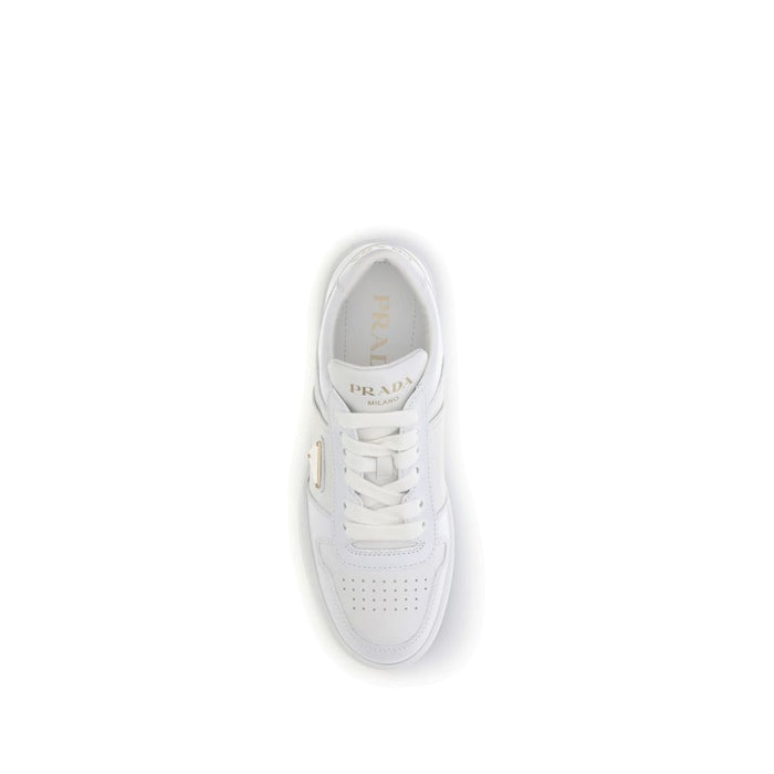 Prada White Calf Leather Bos Taurus Platform Sneakers