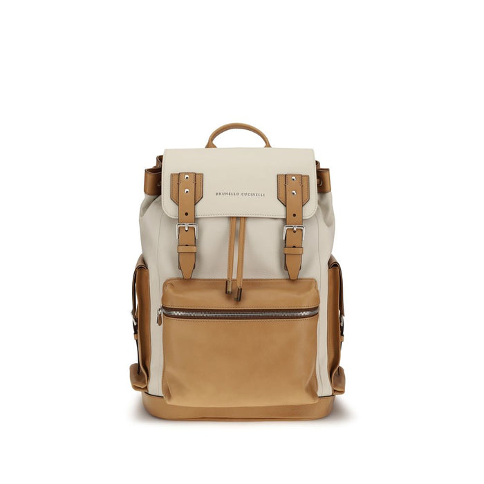 Brunello Cucinelli Multicolor Calf Leather Bos Taurus Backpack