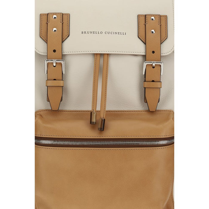 Brunello Cucinelli Multicolor Calf Leather Bos Taurus Backpack