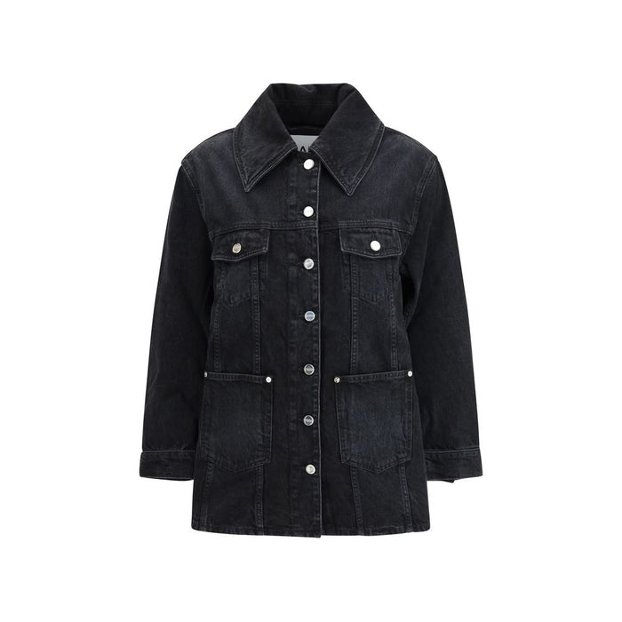 Ganni Black Cotton Denim Jacket