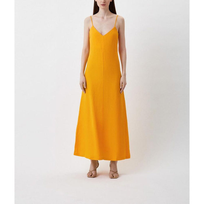 Patrizia Pepe Yellow Flax Casual Dress