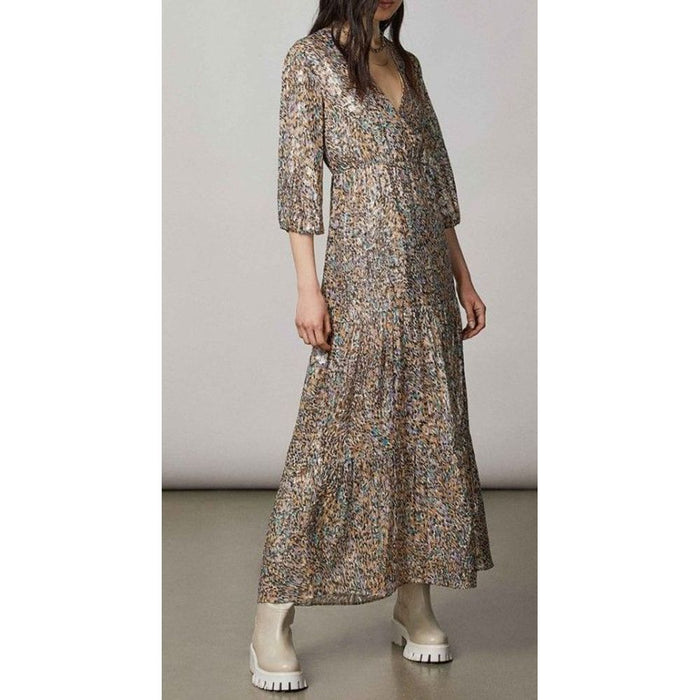 Patrizia Pepe Gold Silk Casual Dress