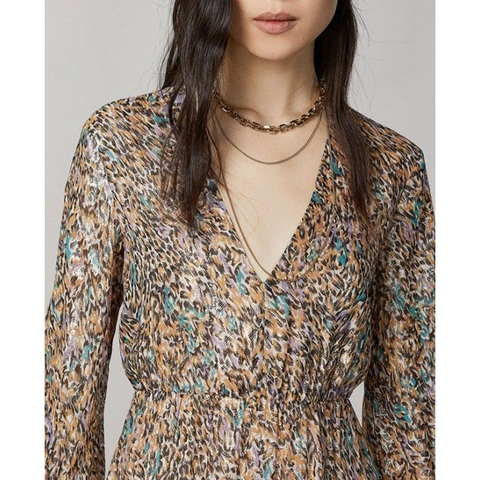 Patrizia Pepe Gold Silk Casual Dress